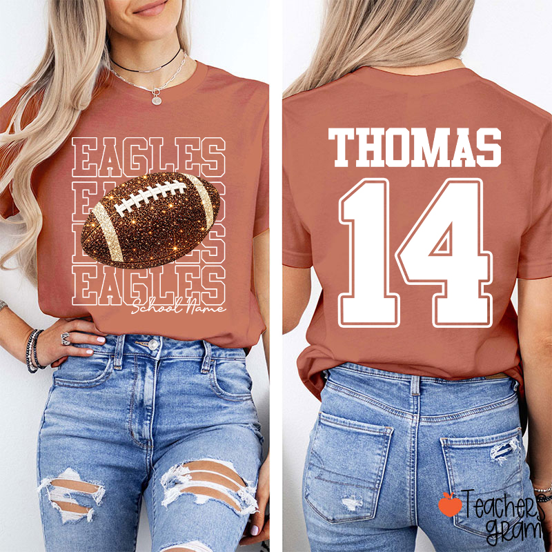 Personalized Team Name Number Sport Teacher Two Sided T-Shirt