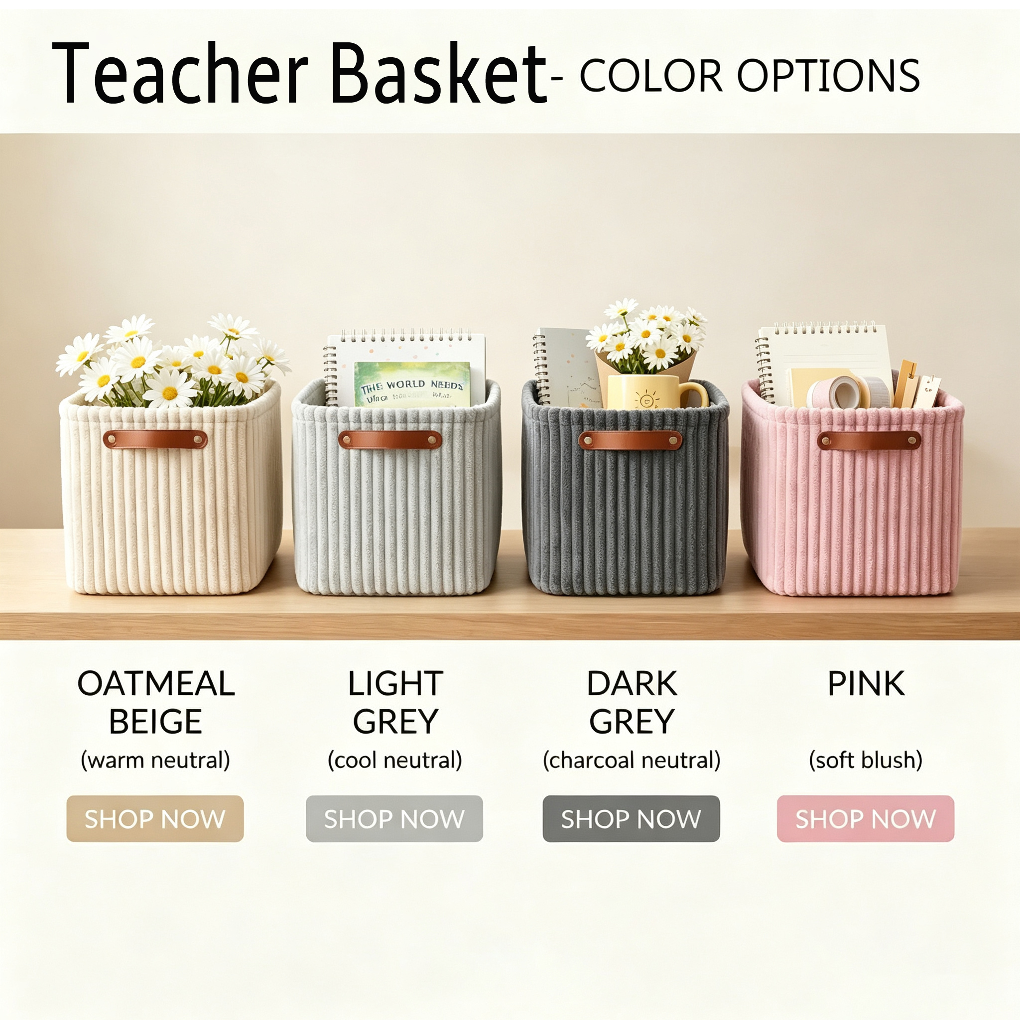 Personalized Corduroy Storage Basket
