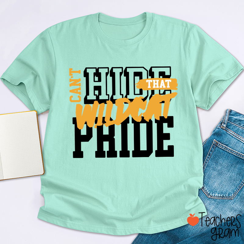Personalized Can't Hide That Warrior Pride Bold Color Block Text Graphic Teacher T‑Shirt