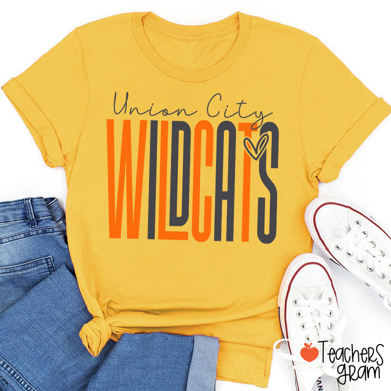 Personalized Mascot Heart Teacher T-Shirt