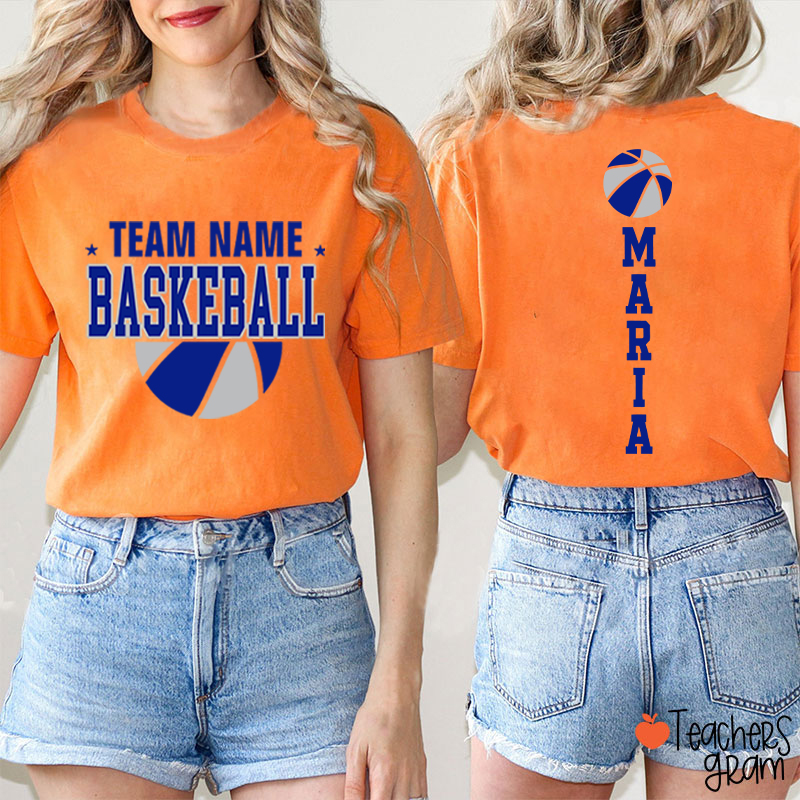 Personalized Mascot Sport Team Teacher Two Sided T‑Shirt