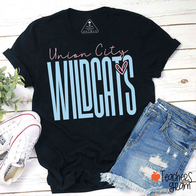 Personalized Mascot Heart Teacher T-Shirt