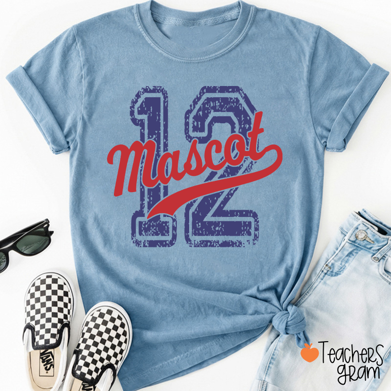 Personalized Mascot Vintage Number Graphic Sports Teacher T‑Shirt