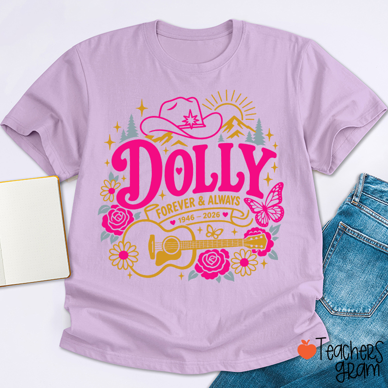 Dolly Forever Always Western Floral Teacher T‑Shirt