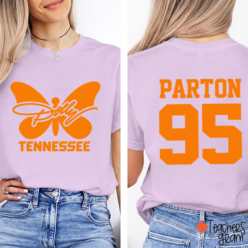 Dolly Tennessee Butterfly Parton 95 Teacher Two Sided  T-Shirt