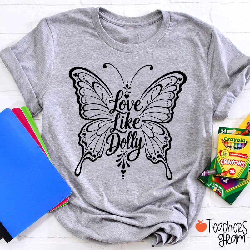 Love Ornate Lace Butterfly Teacher T-Shirt