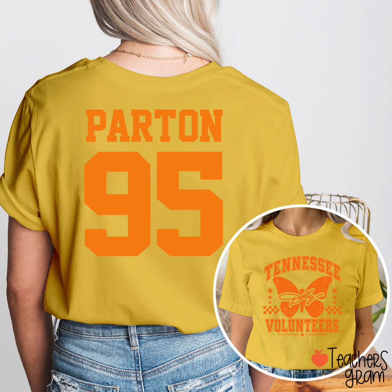  Volunteers Butterfly Vintage Graphic Teacher Two Sided T-Shirt