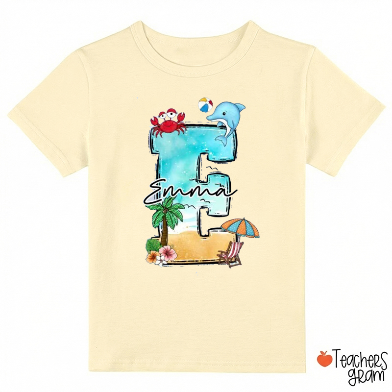 Personalized Initial And Name Summer Vacation Class T-Shirt