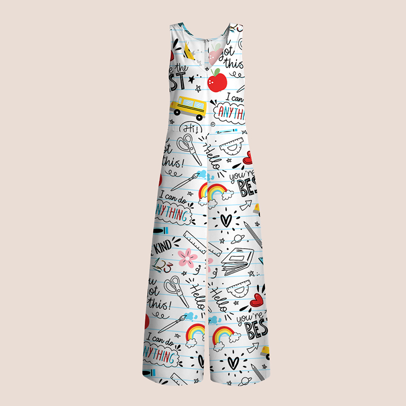 Cartoon Stationery Teacher Jumpsuit