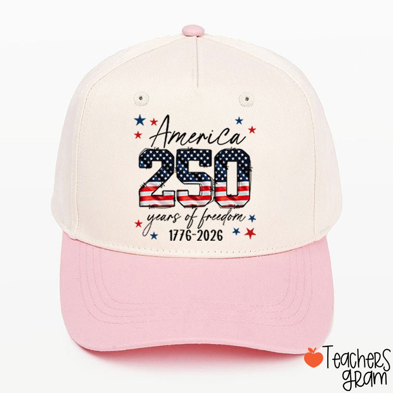 America 250 Years Of Freedom 1776-2026 Teacher Baseball Cap