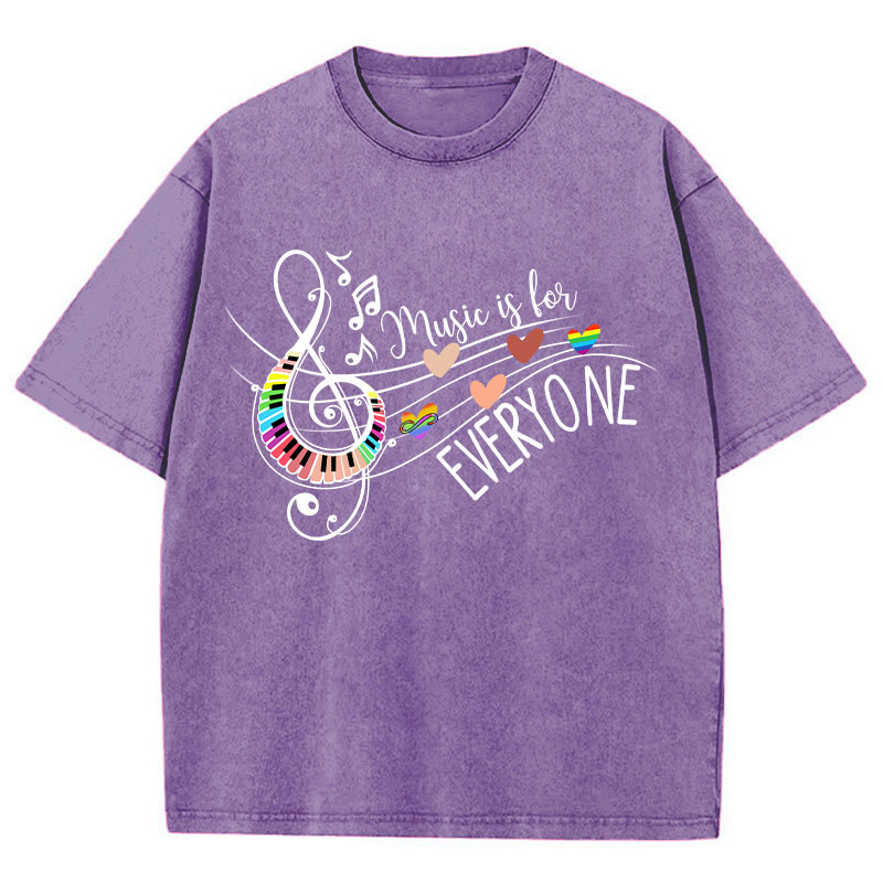 Music Is For Everyone Teacher Washed T-Shirt