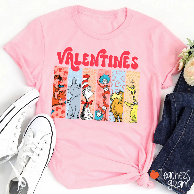 Children's Book Cat And Friends Valentines Teacher T-Shirt