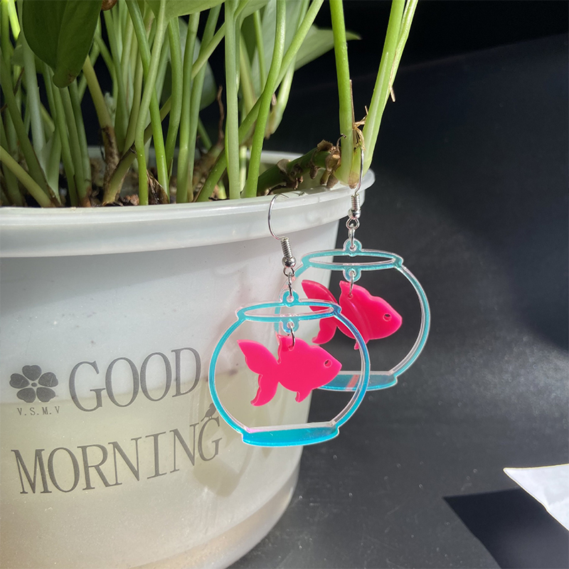 Goldfish Bowl Teacher Acrylic Earrings
