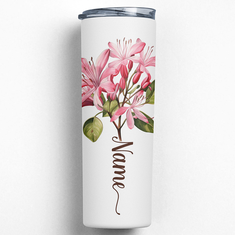 Personalized Name Birth Flower Teacher Tumbler