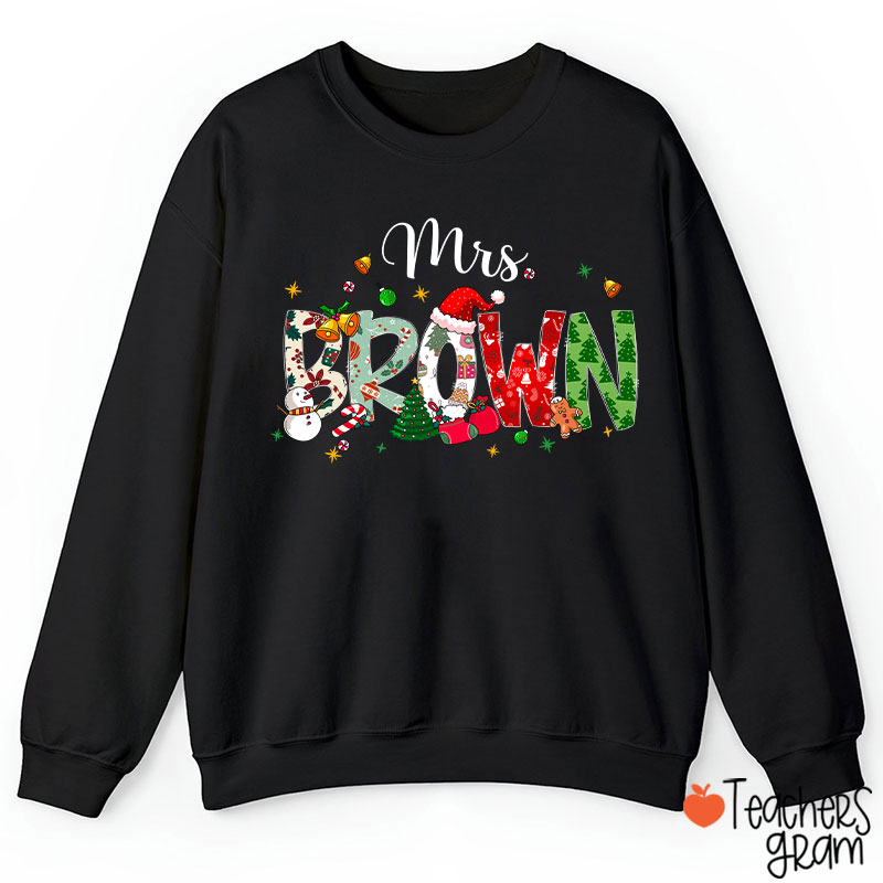 Personalized Name Christmas Atmosphere Teacher Sweatshirt