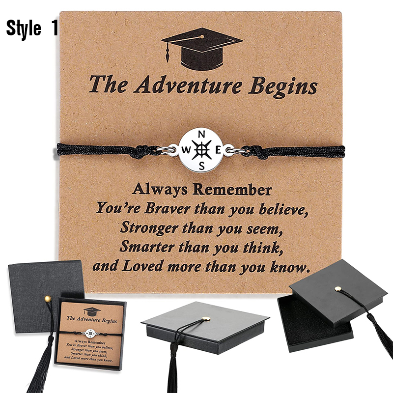 Graduation Gift Compass Woven Teacher Bracelet