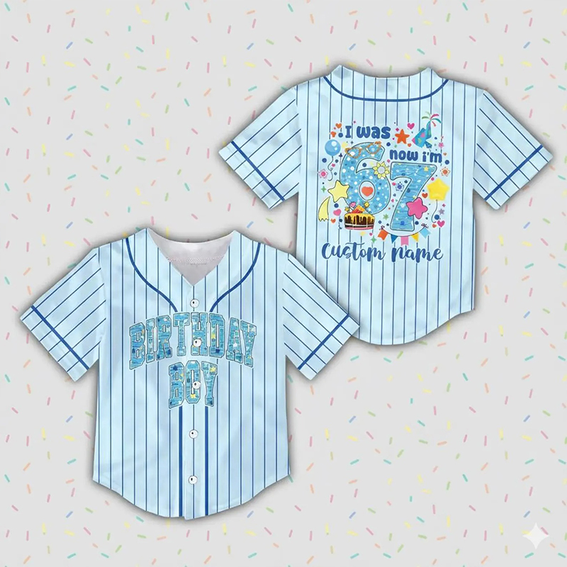 Personalized Meme 67 Six Seven Birthday Class Baseball Jersey