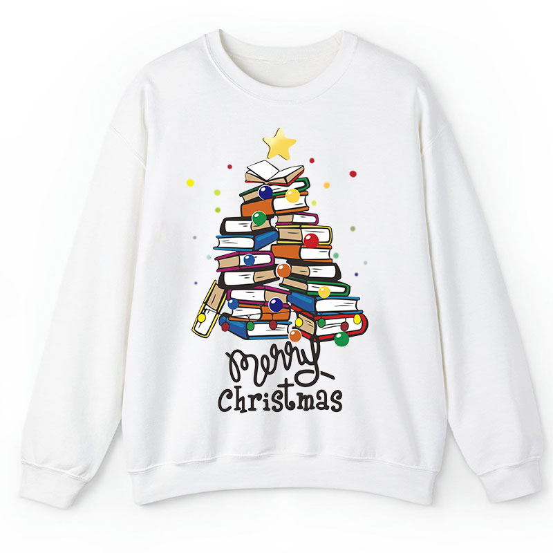 Merry Christmas Books Teacher Sweatshirt