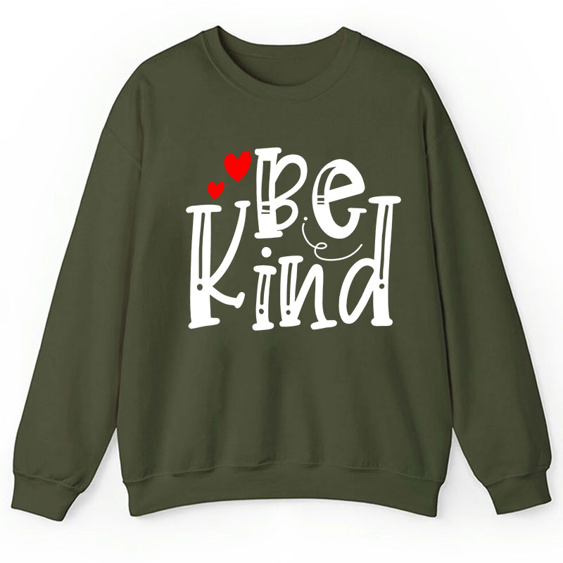 Be Kind Red Heart Teacher Sweatshirt