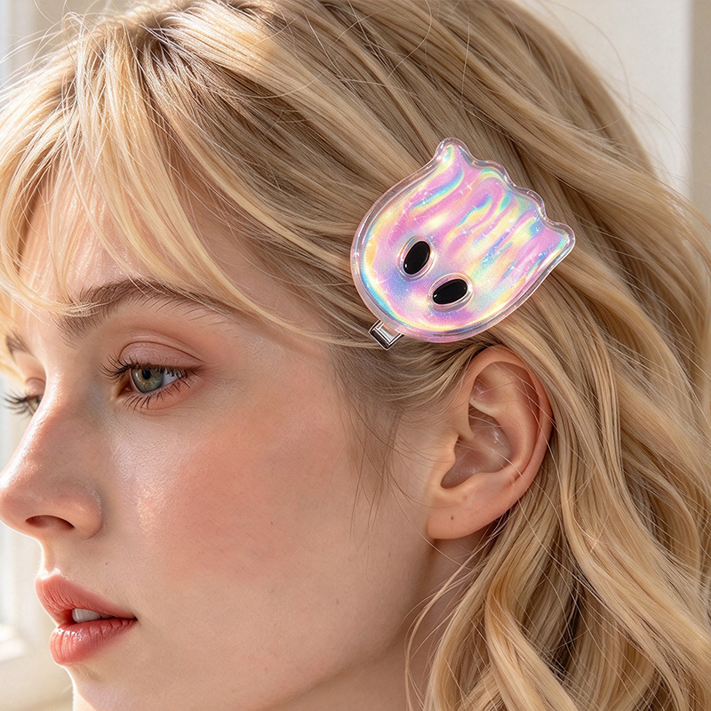Cute Glitter Hologram Ghost Duckbill Hair Clips