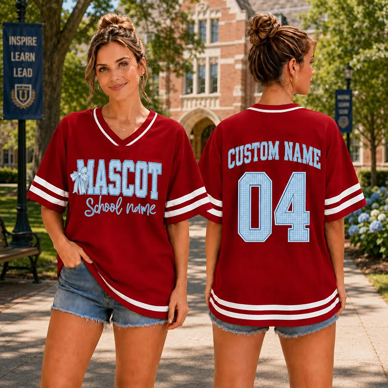 Personalized Mascot Name And Number Plaid Number Print Teacher Mesh Jersey