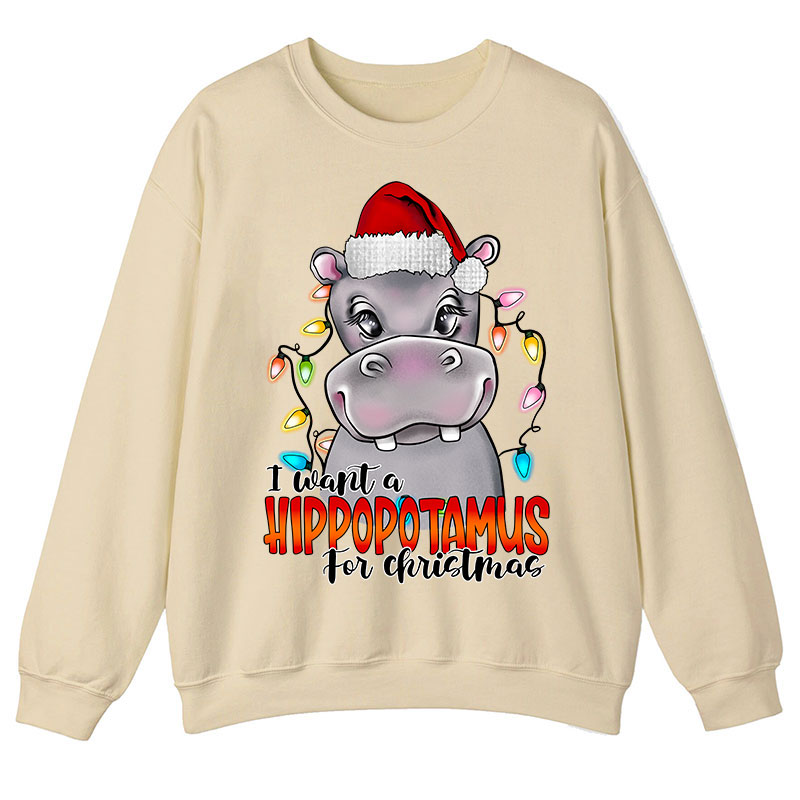 I Want A Hippopotamus For Christmas Teacher Sweatshirt