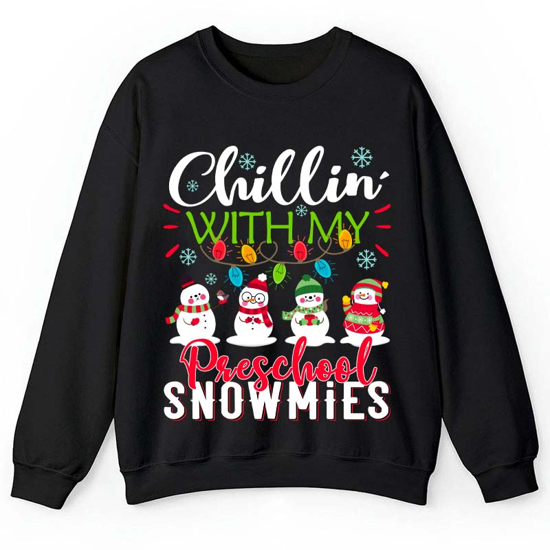 Personalized Chillin With My Snowmies Teacher Sweatshirt