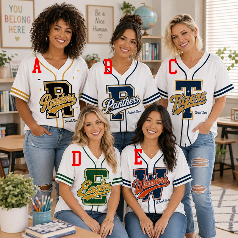 Personalized Teacher Name Number School Letter Teacher Baseball Jersey