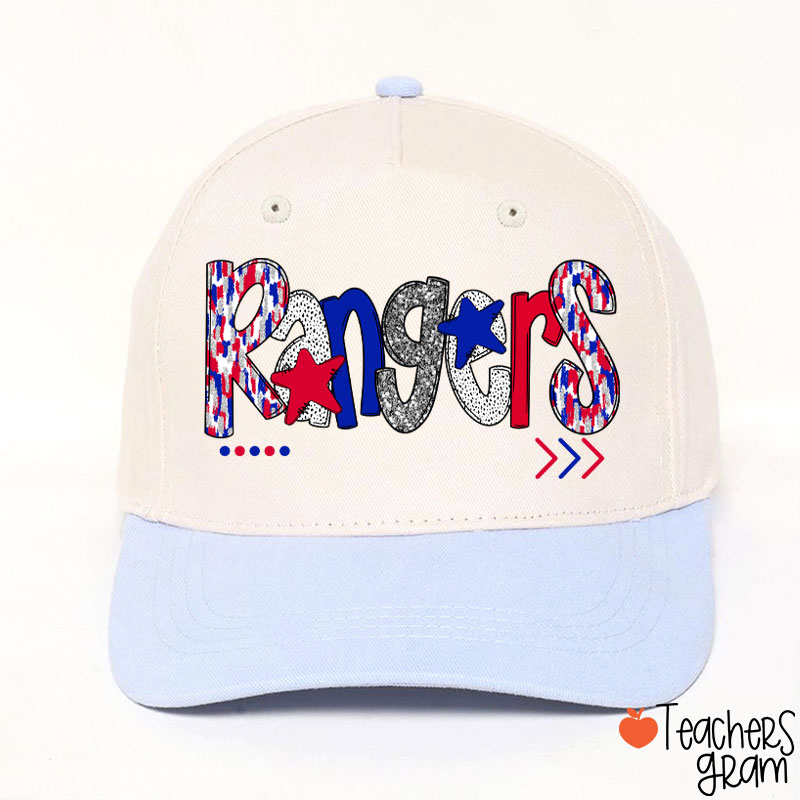 Personalized Mascot Star Font School Spirit Teacher Baseball Cap