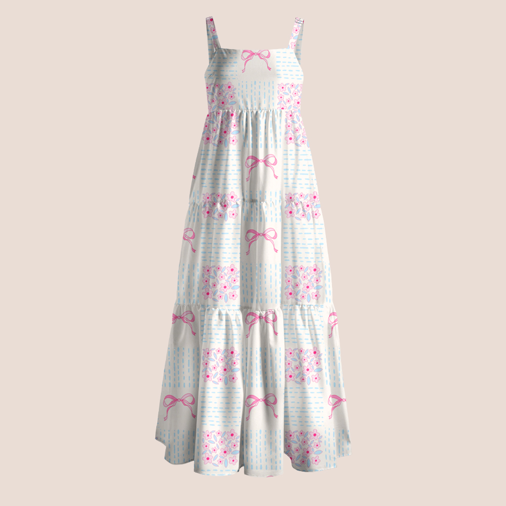 Pink Bow And Flower Teacher Slip Dress
