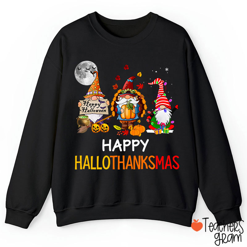 Happy Hallothanksmas Teacher Sweatshirt