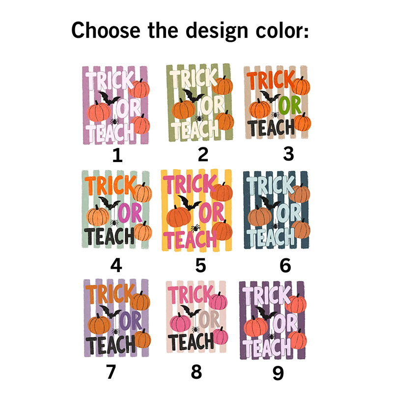 Personalized Trick Or Teach Pumpkin Bat Spider Halloween Teacher T-Shirt