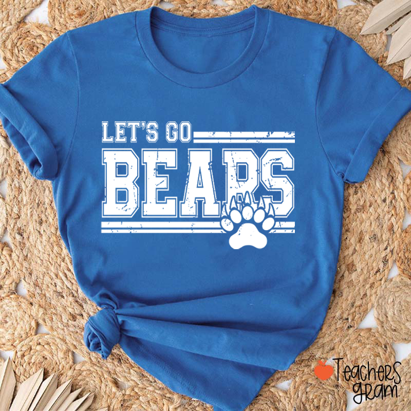 Personalized Mascot And Paw Let's Go Teacher T-Shirt