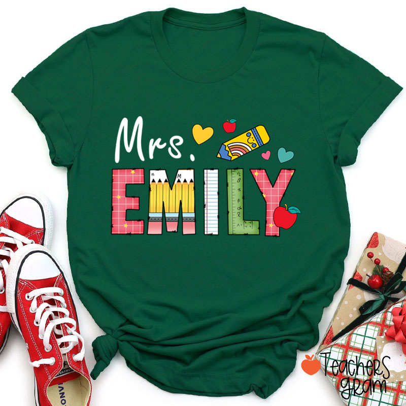 Personalized Name Back To School Teacher T-Shirt