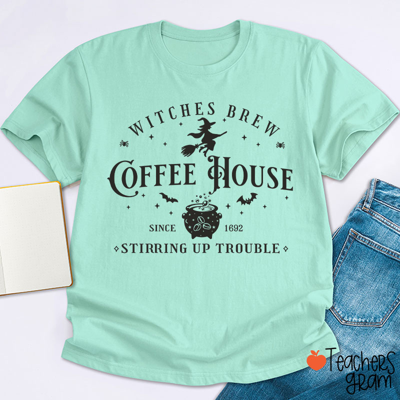 Witches Brew Coffee House Teacher T-Shirt