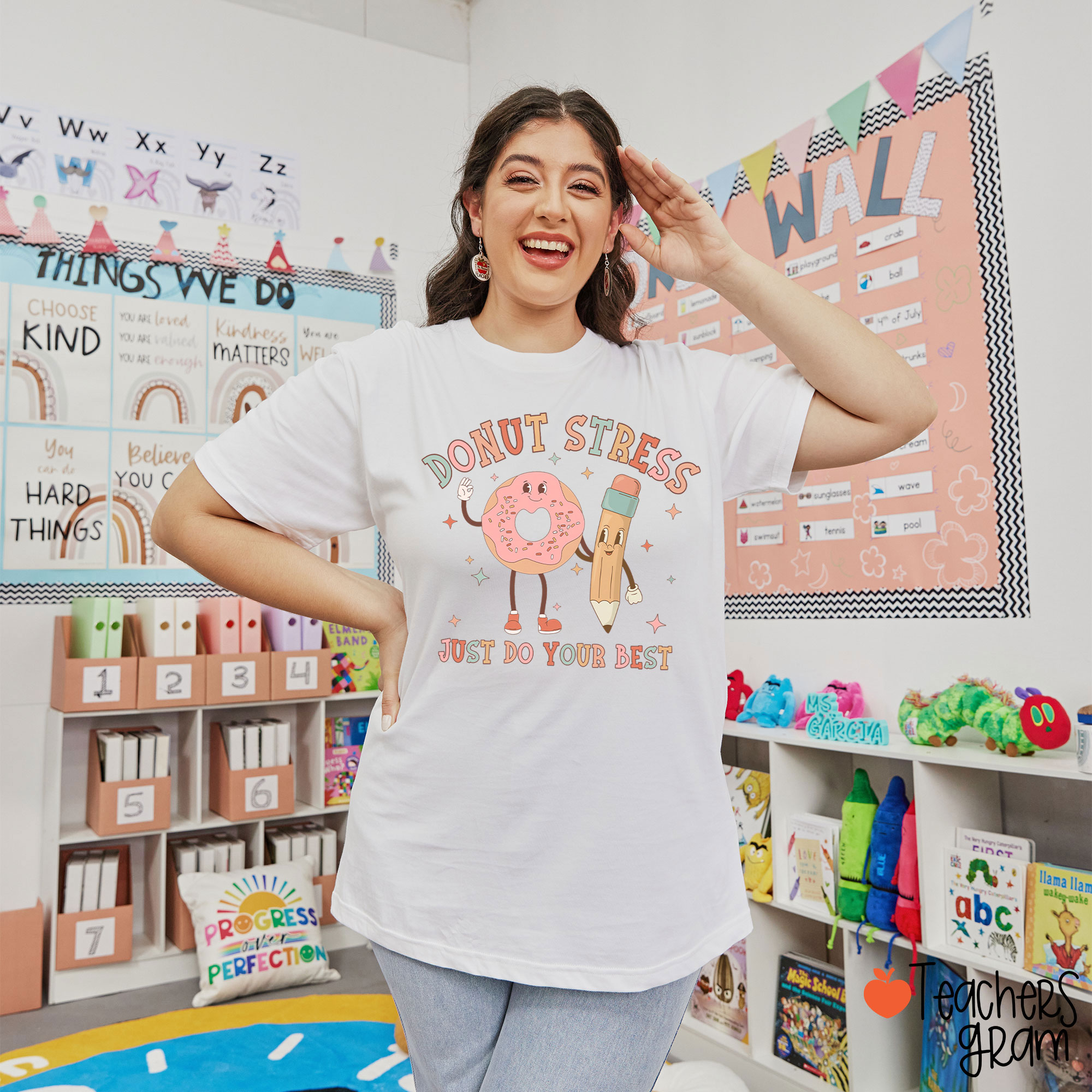 Donut Stress Just Do Your Best Teacher T-Shirt