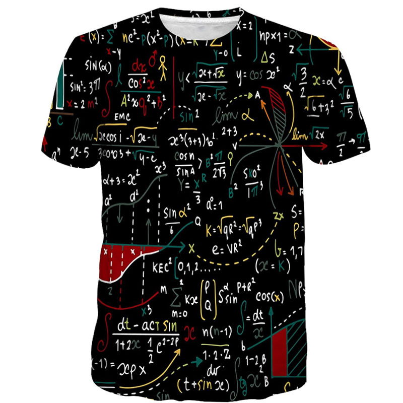 Printed Full Of Mathematical Formulas Teacher Printed T-Shirt