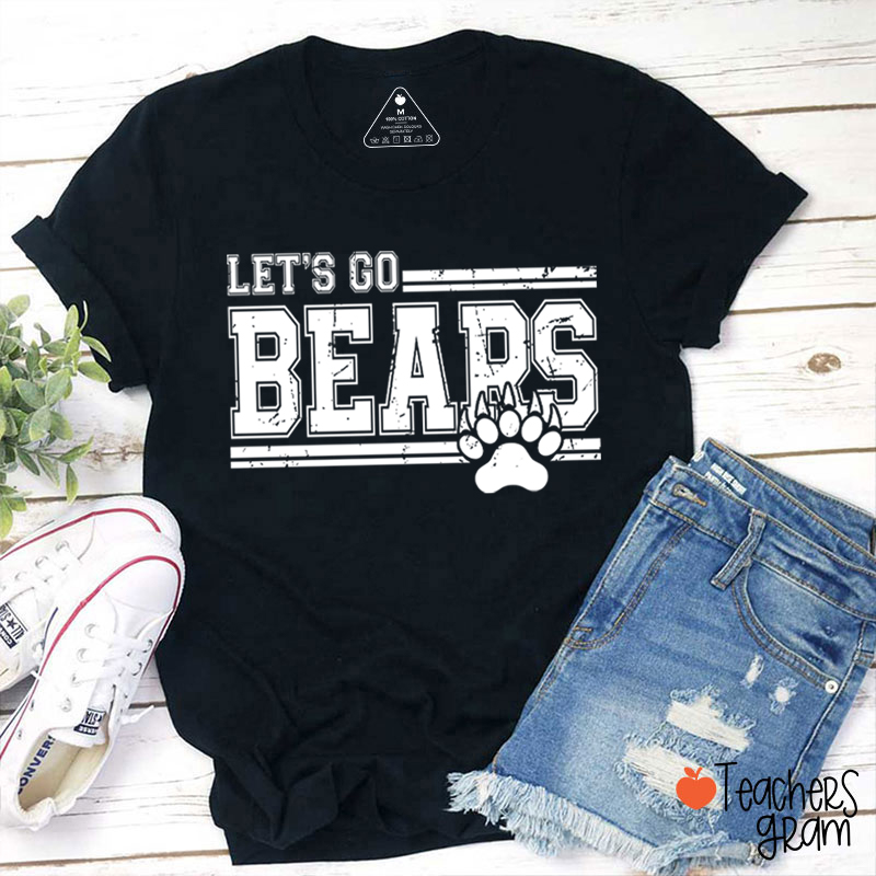 Personalized Mascot And Paw Let's Go Teacher T-Shirt