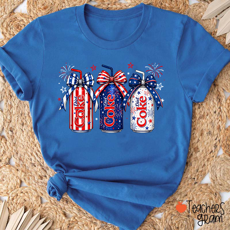 4th Of July Coquette Bow Coke Lover Teacher T-Shirt