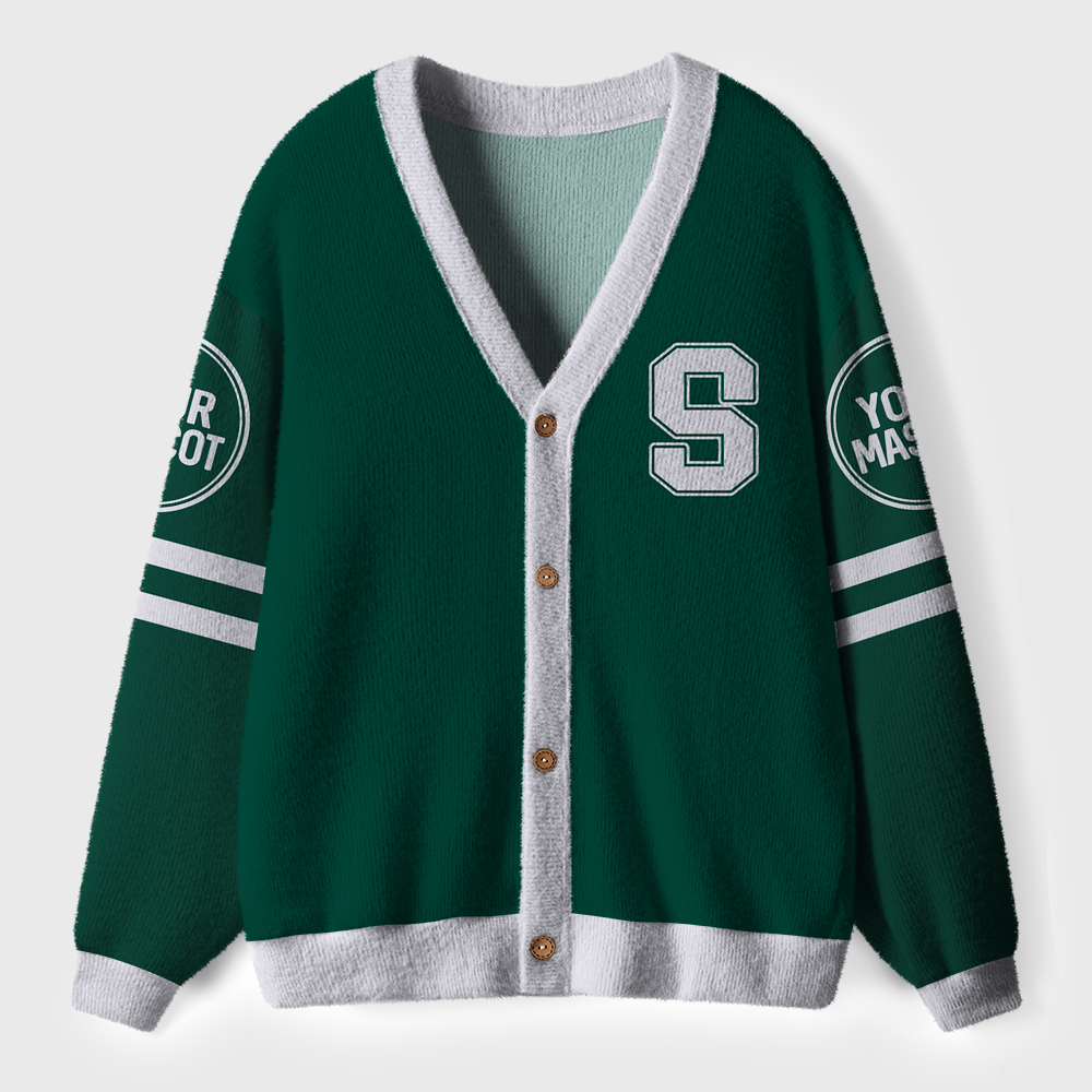 Personalized School Name Mascot And Slogan Teacher Ugly Cardigan Sweaters