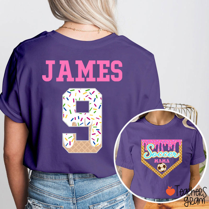 Personalized Sport Ice Cream Drip Teacher Two Sided T-Shirt