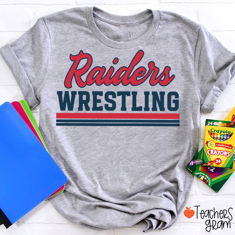 Personalized Mascot And School Name Contrasting Lines Teacher T-Shirt