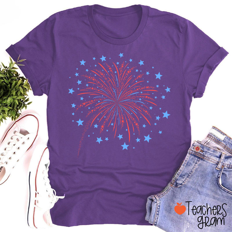 4th Of July Firework Teacher T-Shirt