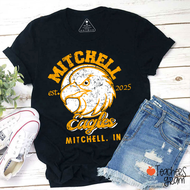 Personalized Mascot Vintage School Spirit Teacher T-Shirt