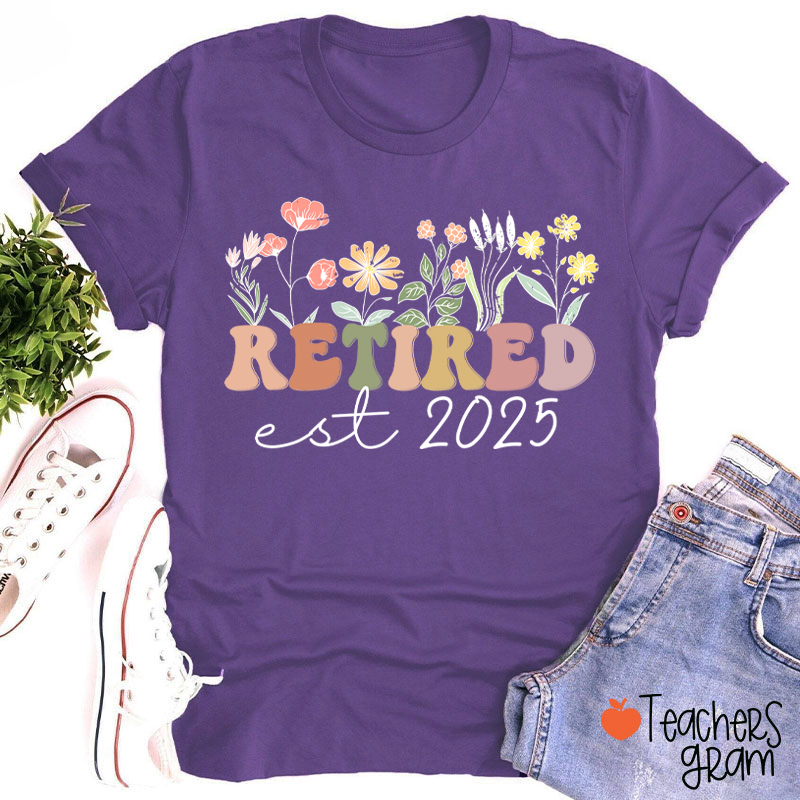 Personalized Retired Est Teacher T-Shirt