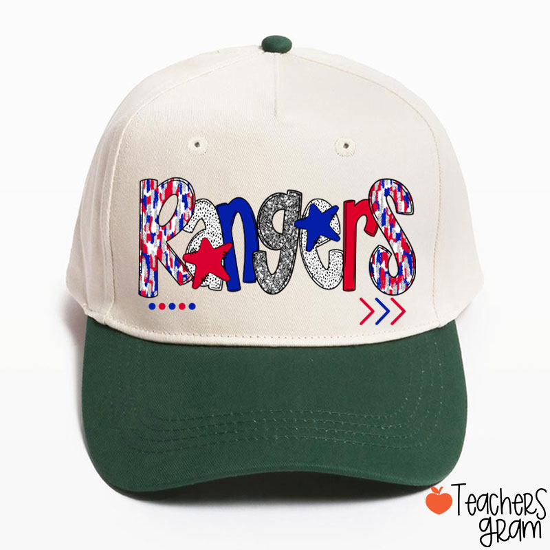 Personalized Mascot Star Font School Spirit Teacher Baseball Cap