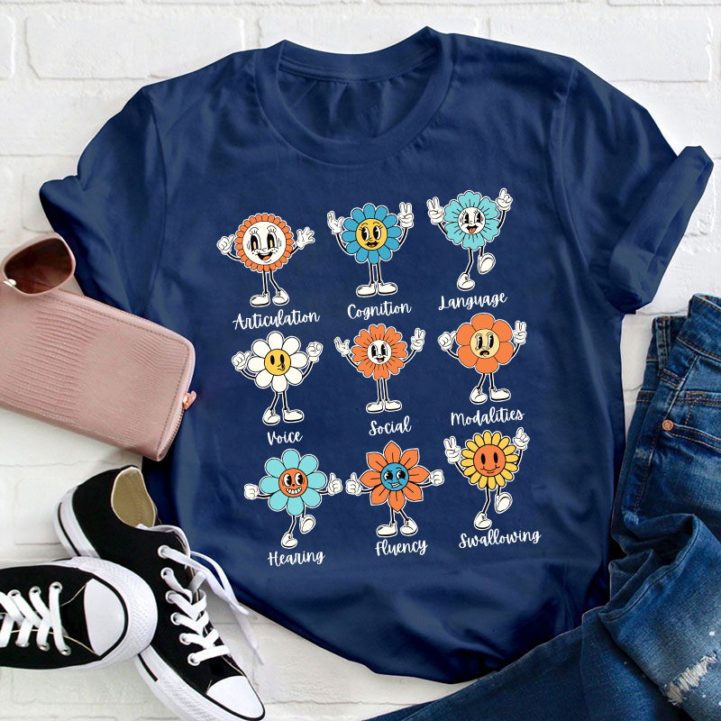 Cognition Language Voice Social Flower Teacher T-Shirt
