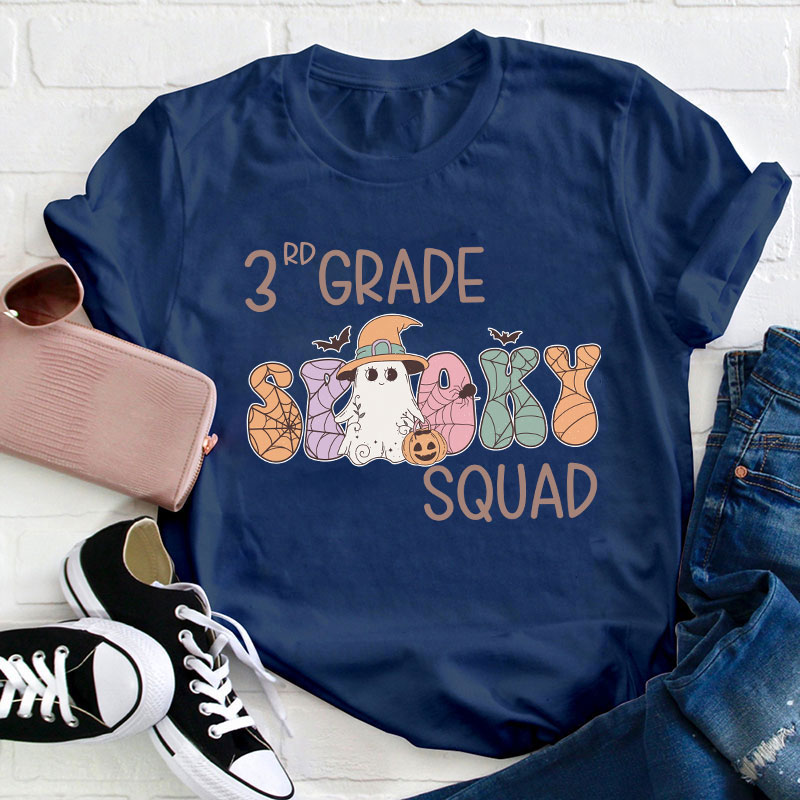 Personalized Grade Spooky Squad Teacher T-Shirt