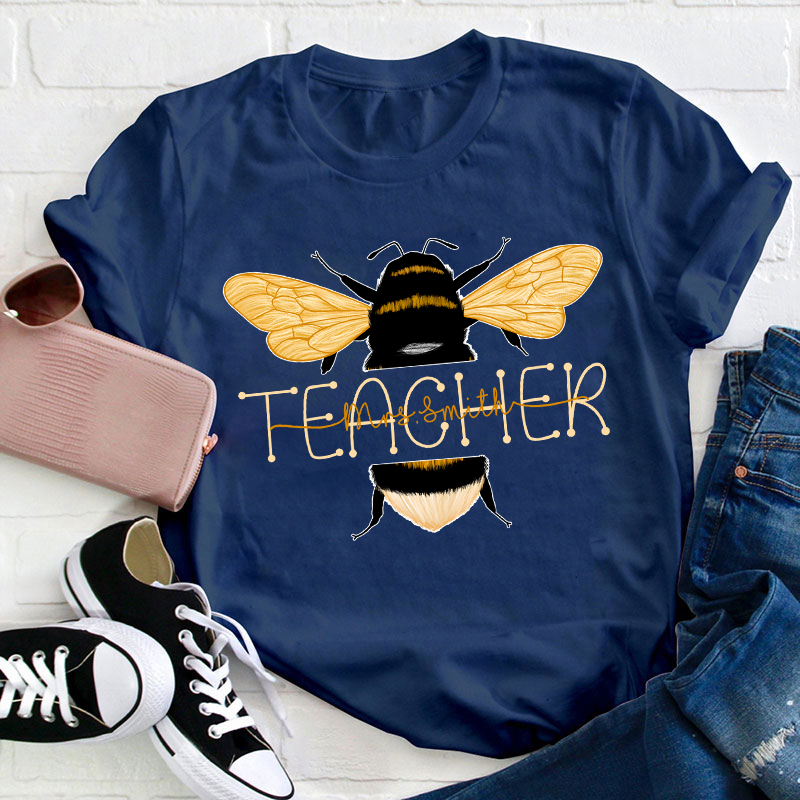 Personalized Name Bee Kind Teacher T-Shirt