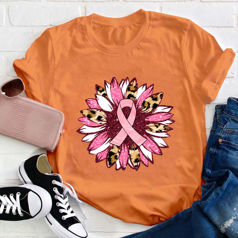 Sunflower Ribbon Awareness Teacher T-Shirt